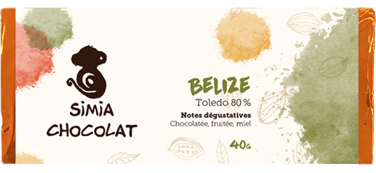 tablette chocolat belize toledo 80% simia chocolat