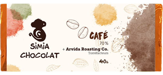 Tablette de chocolat Café Arvida Roasting Simia Chocolat
